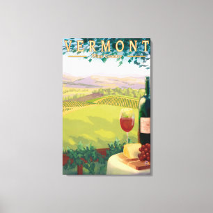 VermontWine Country Scene Canvas Afdruk