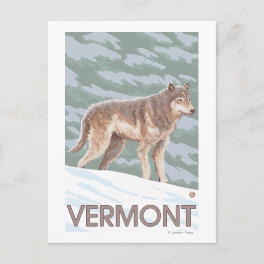 VermontWolf Scene Briefkaart (Voorkant)