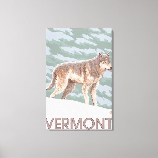 VermontWolf Scene Canvas Afdruk (Voorkant)