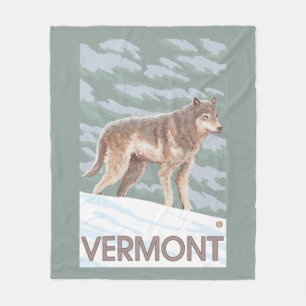 VermontWolf Scene Fleece Deken