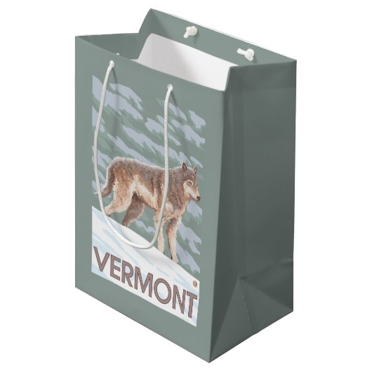 VermontWolf Scene Medium Cadeauzakje (Voorkant Gekanteld)