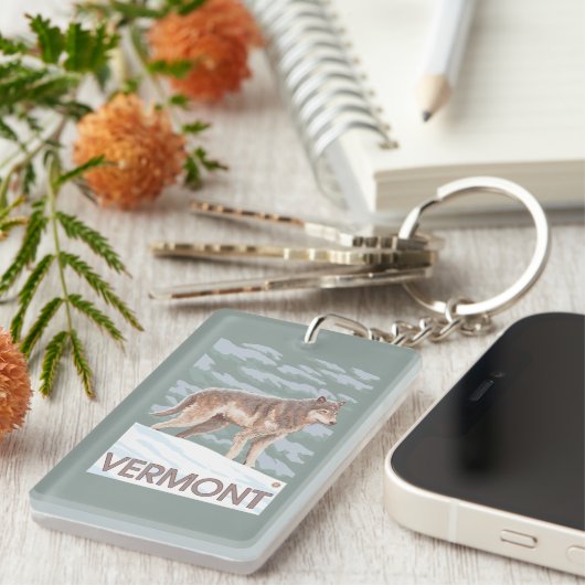 VermontWolf Scene Sleutelhanger (Voorkant Rechts)