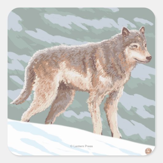 VermontWolf Scene Vierkante Sticker (Voorkant)