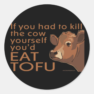 Vermoord de Koe - Vegan, vegetariër Ronde Sticker