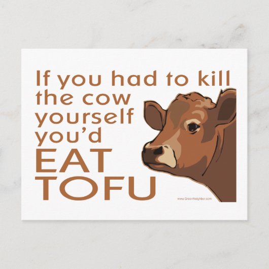 Vermoord de Kow - Vegan, vegetariër Briefkaart (Voorkant)