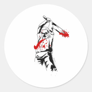 Vermoord de Zombies - het dode Shirt van de cricke Ronde Sticker