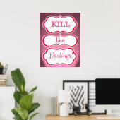 Vermoord je darlings auteur slogan literaire kunst poster (Thuiskantoor)