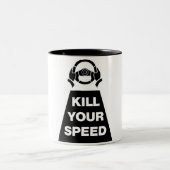 Vermoord je snelheid tweekleurige koffiemok (Center)