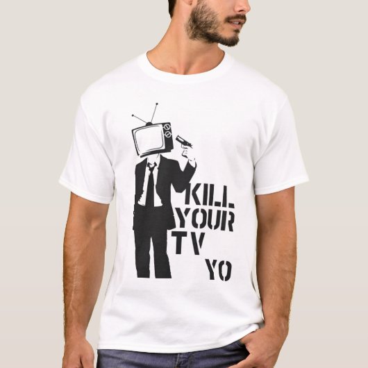 Vermoord je tv t-shirt (Voorkant)