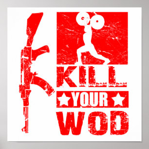 Vermoord je WOD - AK47 "Elite Fitness"-Poster Poster