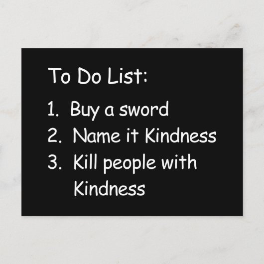 Vermoord mensen met een gevoel van onbehagen briefkaart (Voorkant)