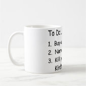 Vermoord mensen met een gevoel van onbehagen koffiemok (Links)