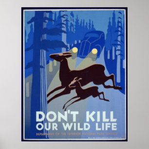 Vermoord ons Poster van het Wilde Leven niet