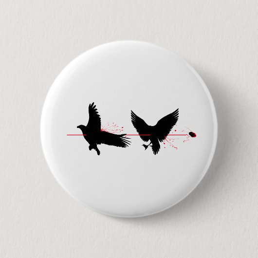 Vermoord twee vogels met één stone ronde button 5,7 cm (Voorkant)