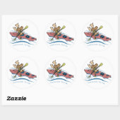 Vermoosin' Da Yak Vermont Kayaking Moose Ronde Sticker (Vel)