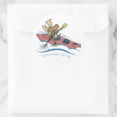 Vermoosin' Da Yak Vermont Kayaking Moose Ronde Sticker (Tas)