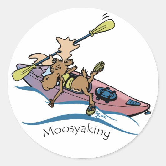 Vermoosin' Da Yak Vermont Moose kajakken Ronde Sticker (Voorkant)
