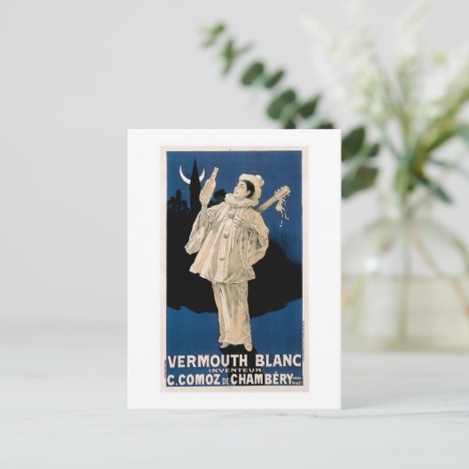Vermouth Blanc  Drink en kunst Briefkaart (Staand voorkant)