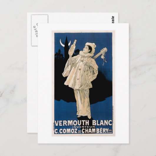 Vermouth Blanc  Drink en kunst Briefkaart (Voorkant / Achterkant)