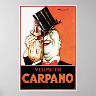 VERMUTH CARPANO Italy Spirits Art Deco Mauzan Poster