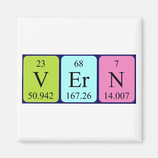 Vern periodieke lijstnaam magnet (Voorkant)