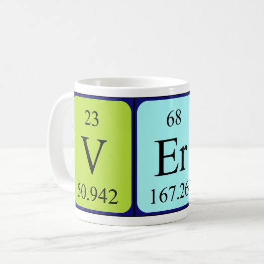 Verna periodieke lijstnaam mok (Voorkant links)