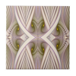 Vernal Equinox Paars en White Abstract Pattern Tegeltje