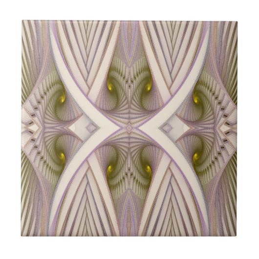 Vernal Equinox Paars en White Abstract Pattern Tegeltje (Voorkant)