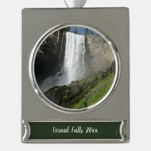 Vernal Falls I in Yosemite National Park Verzilverd Banner Ornament