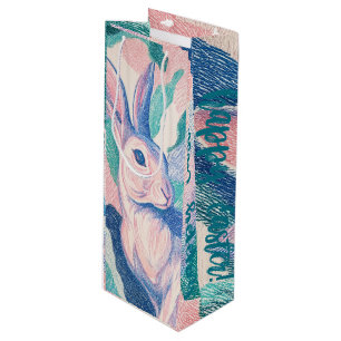 VERNAL Geïllustreerde Pasen Zak Wijn Cadeautas