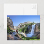 Vernal Herfst Hiker and Rainbow - Yosemite Briefkaart (Voorkant / Achterkant)