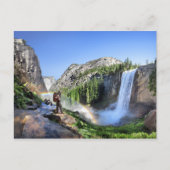 Vernal Herfst Hiker and Rainbow - Yosemite Briefkaart (Voorkant)