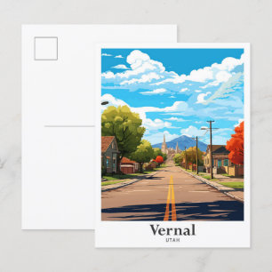 Vernal Utah Art Vintage Travel Illustratie Briefkaart