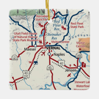 Vernal Utah Map Keramisch Ornament