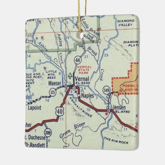 Vernal Utah  Map Keramisch Ornament (Links)