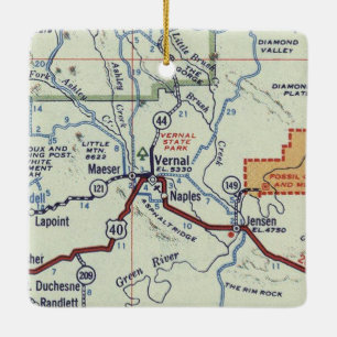 Vernal Utah  Map Keramisch Ornament