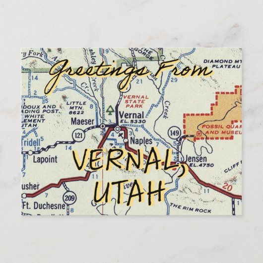 Vernal Utah Postcard Briefkaart (Voorkant)