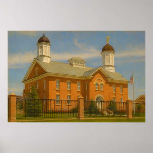 Vernal Utah Tempel Schildering™ LDS Muurkunst Post Poster (Voorkant)