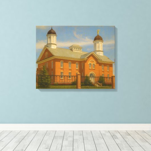 Vernal Utah Temple Painting™ LDS Muurschildering C Canvas Afdruk (Insitu (Houten vloer))