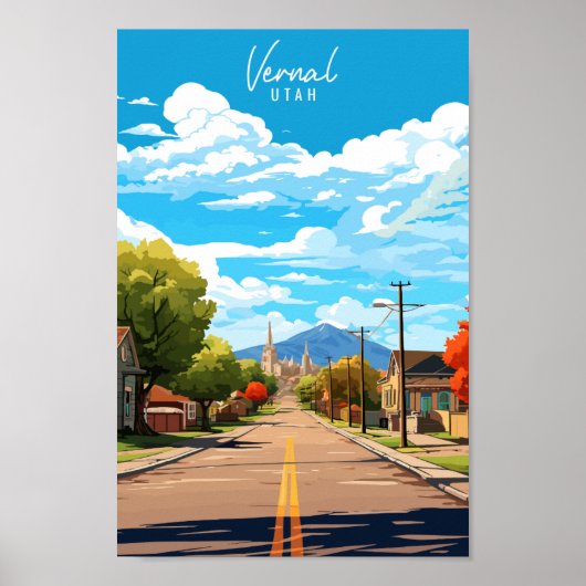 Vernal Utah USA vintage reisillustratie Poster (Voorkant)