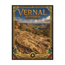 Vernal Utah Vintage Art Deco Gouden Tijdperk
