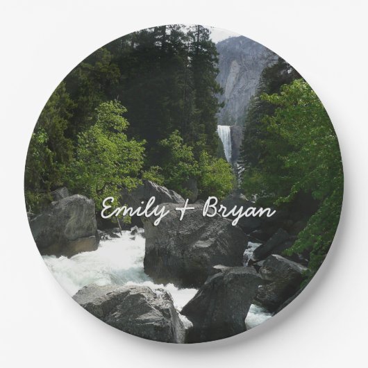 Vernale Herfsten op afstand bij Yosemite Papieren Bordje (Voorkant)