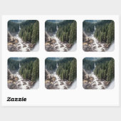 Vernall Herfst en Mist Trail Vierkante Sticker (Vel)