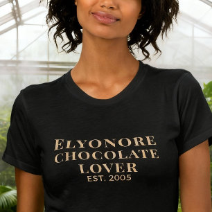 Vernamde Chocolade Liefhebber Naam Gevestigd T-shirt