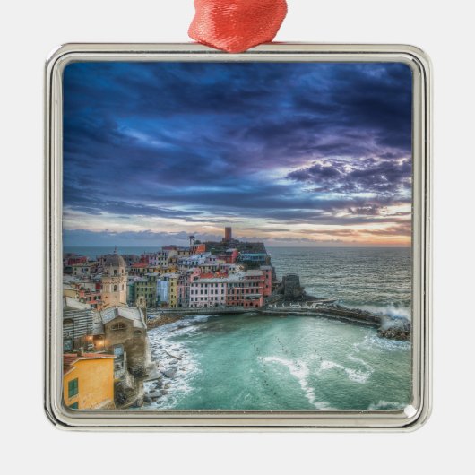 Vernazza bij zonsondergang, Italië Metalen Ornament (Voorkant)