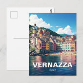Vernazza, Cinqua Terra Magnet Briefkaart (Voorkant / Achterkant)