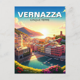 Vernazza, Cinqua Terra Magnet zonsondergang Briefkaart