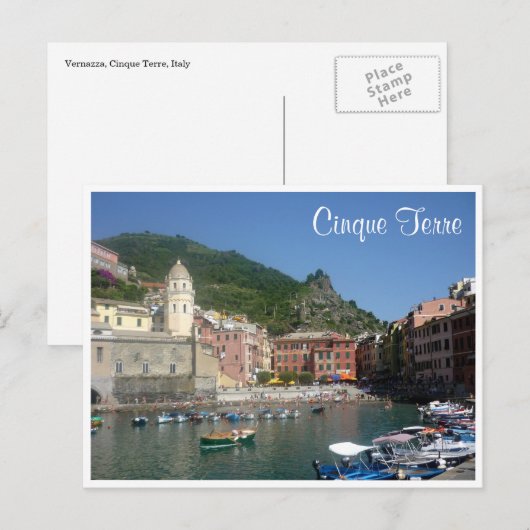 vernazza cinque harbour briefkaart (Voorkant / Achterkant)