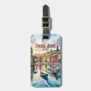 Vernazza Cinque Terre Italië Aquarel Op Maat Bagagelabel