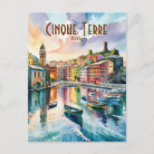 Vernazza Cinque Terre Italië Waterverf Custom Briefkaart (Voorkant)